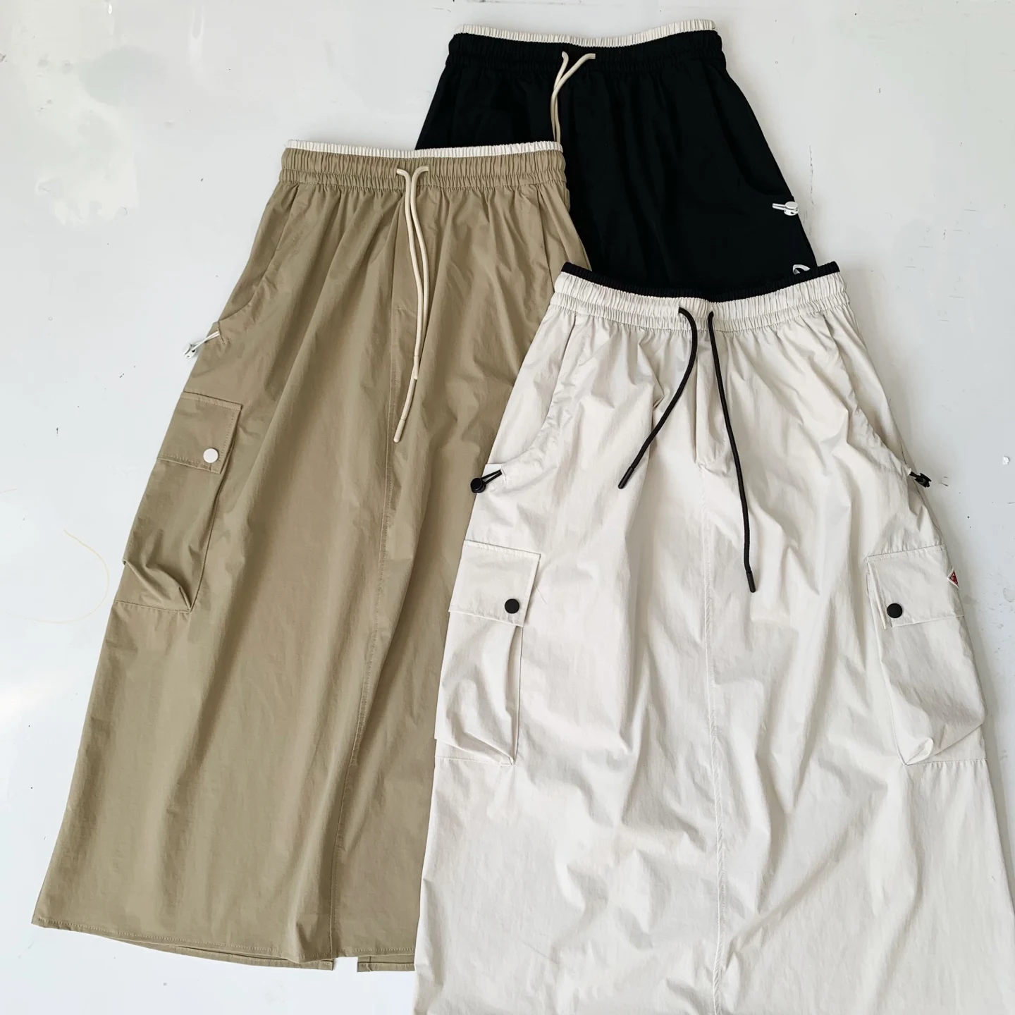 

Nya японский Sle ket с эластичной резинкой на талии f-Length, повседневная свободная простая утягивающая длинная юбка, женская мода, лето 2025