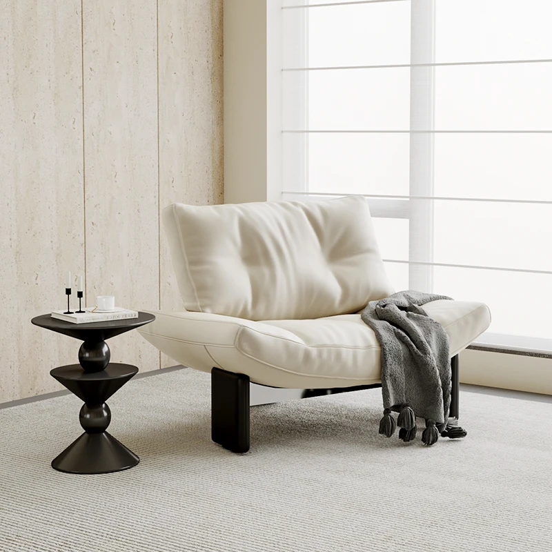 Nordic Wooden Living Room Chairs Fabric Cushion Lazy Lounge Living Room Chairs Reading Design Fauteuil De Salon Home Furniture