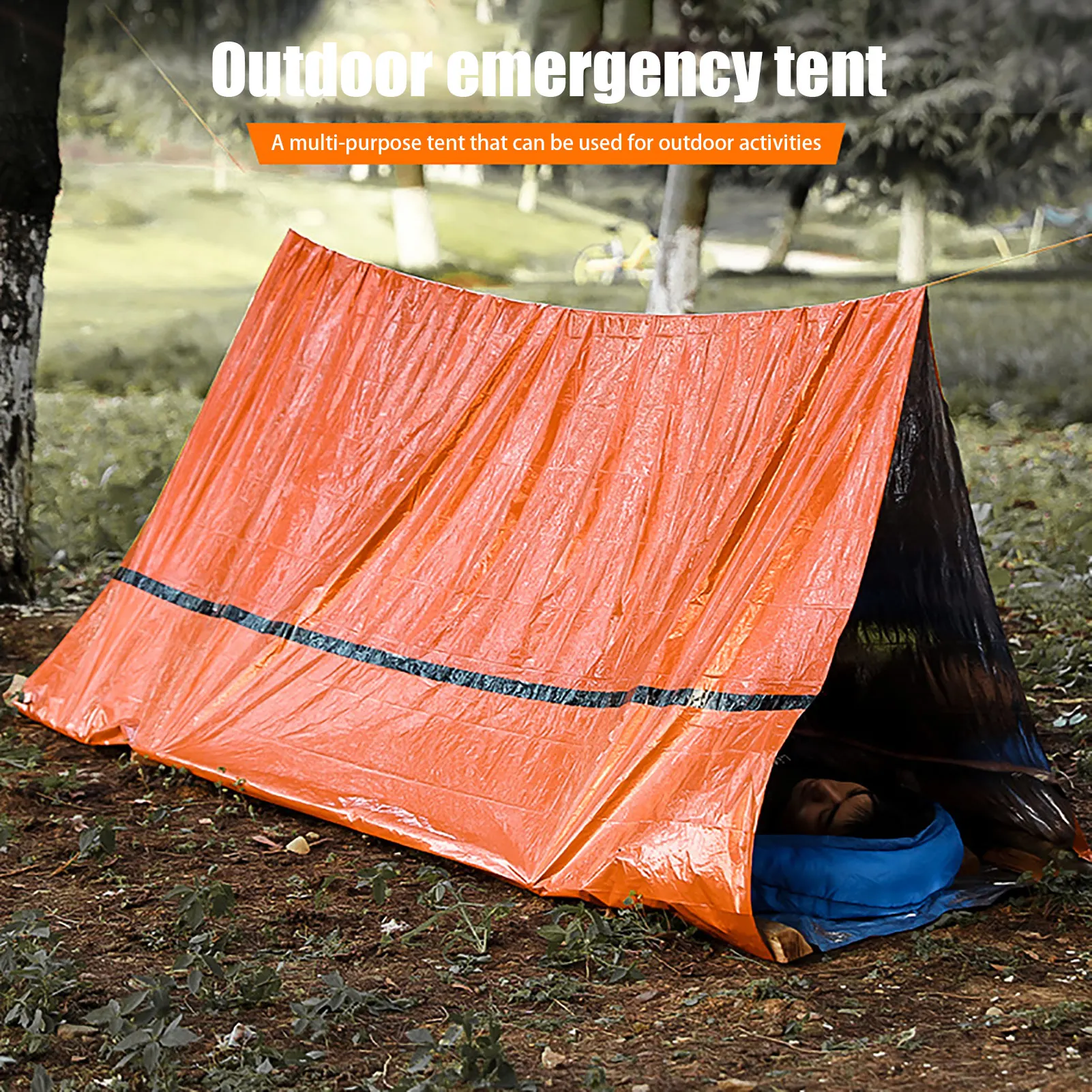 Temporary Simple Sleeping Bag Portable Emergency Tent Outdoor Camping Tent Temporary Simple Sleeping Bag Hiking Triang