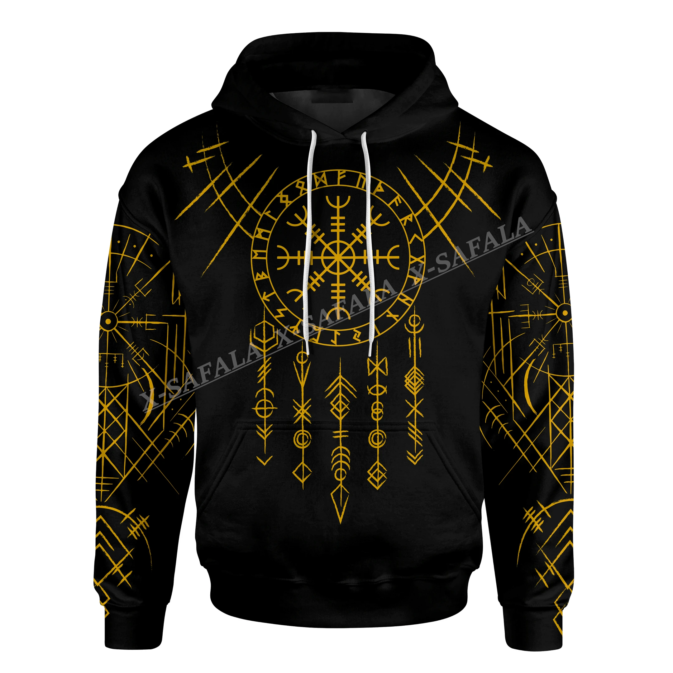 AEGISHJALMUR VEGVISIR Fenrir Tattoo Pattern 3D  Printed Hoodie Men Pullover Sweatshirt Jersey  Jumper High Quality BREATHABLE