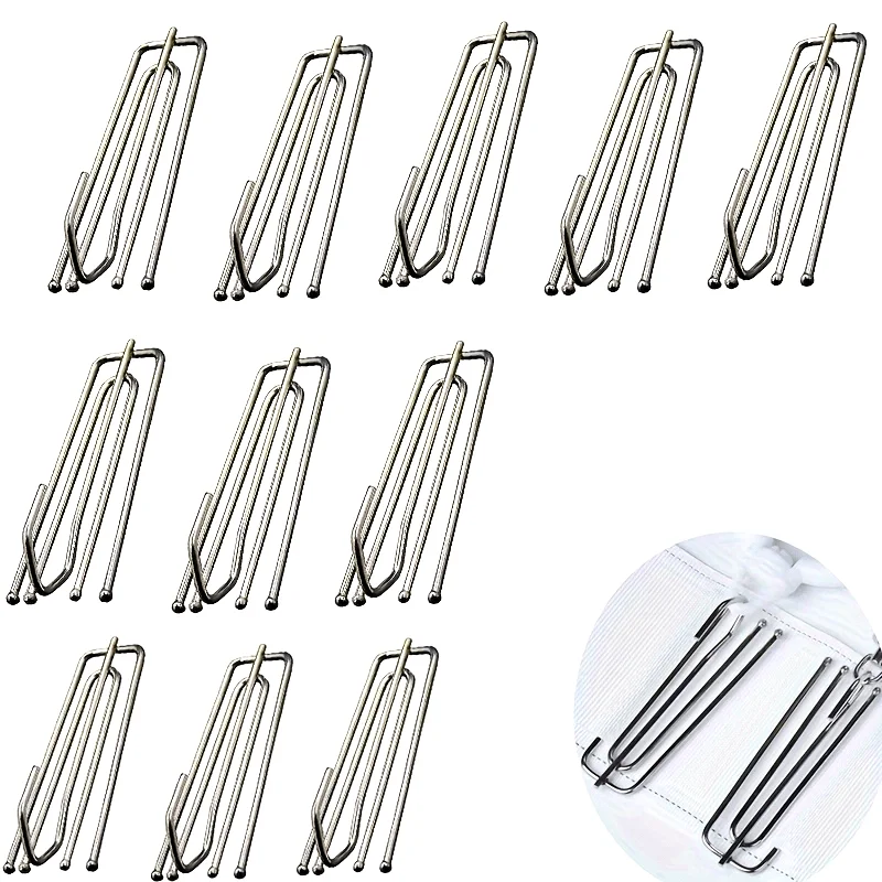 10 Stück Premium-Faltenhaken für Vorhang-Vorhänge – Griff-Klemmfalten-Clips mit einfacher Installation und platzsparendem Design
