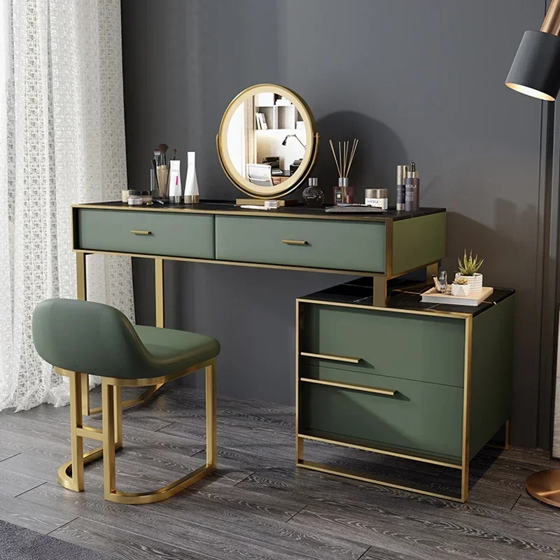 Luxury Elegance Mirror Economy Smooth Makeup Table Dresser Dressing Vanity Desk Bedroom Make Up Economic Cabinet Dressers Home