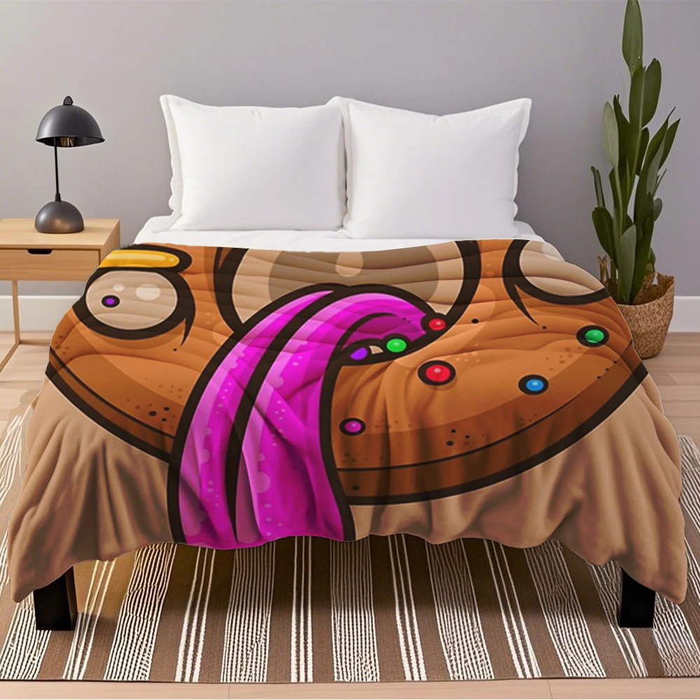 

Flannel Cozy Multi-Use Blanket Donut Look At Me Abstract Design Throw Blanket Duvet Cover Machine-Washable Blankets For Children