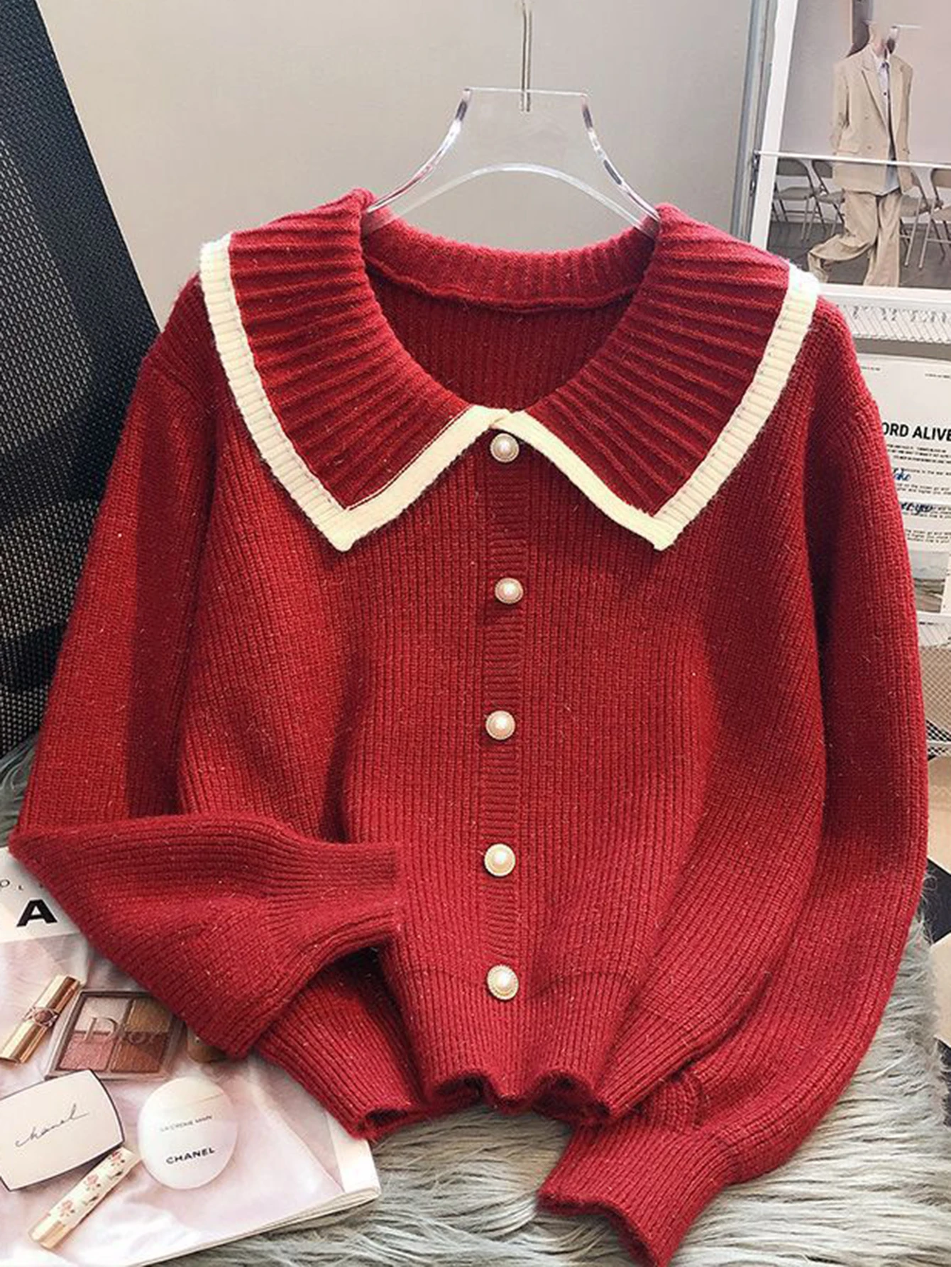 Cardigan feminino frente aberta malhas casual solto ajuste manga longa decote em u moda topo