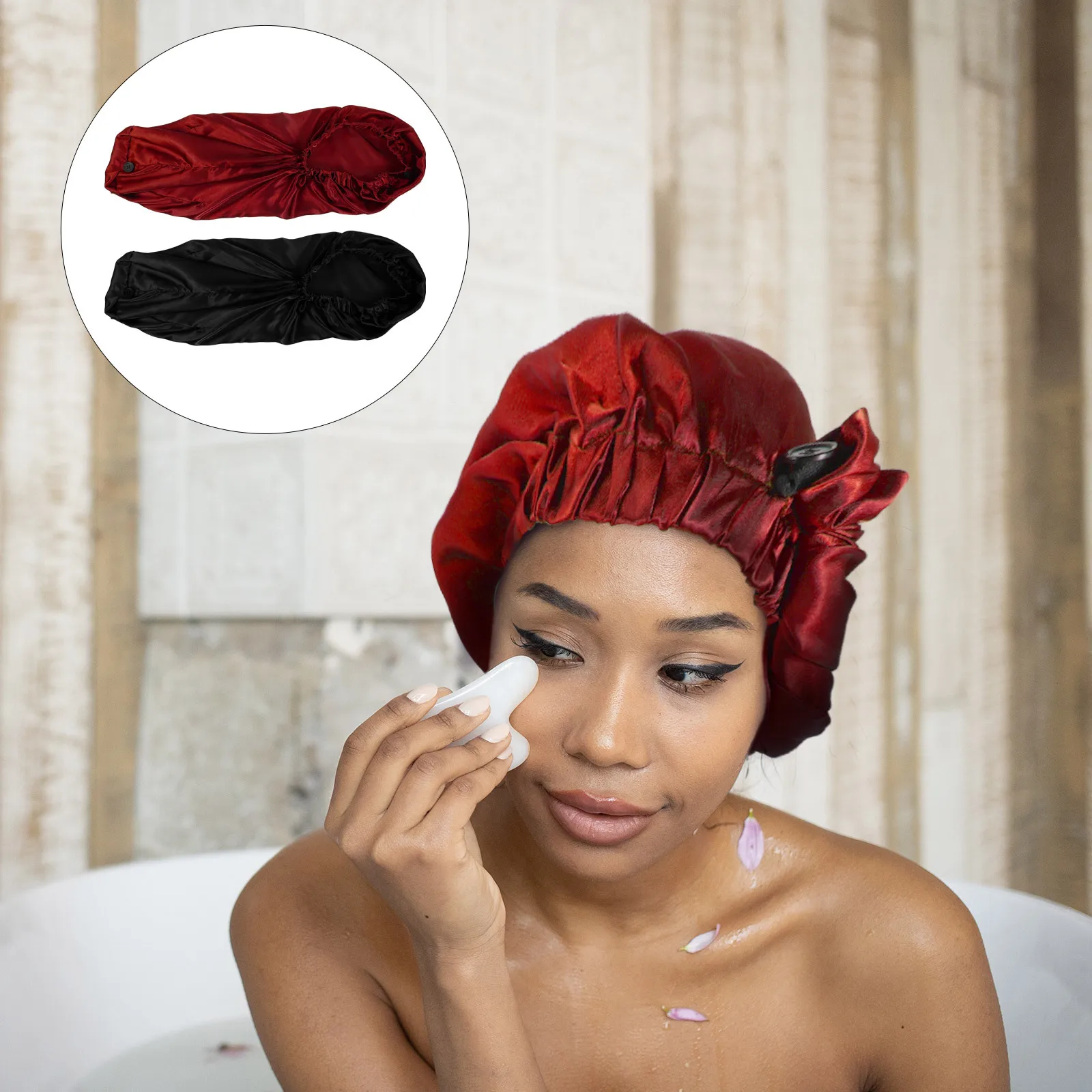 

2Pcs Premium Satin Long Sleep Caps for Women High Quality for Braids Curls and Hair Extensions Satin