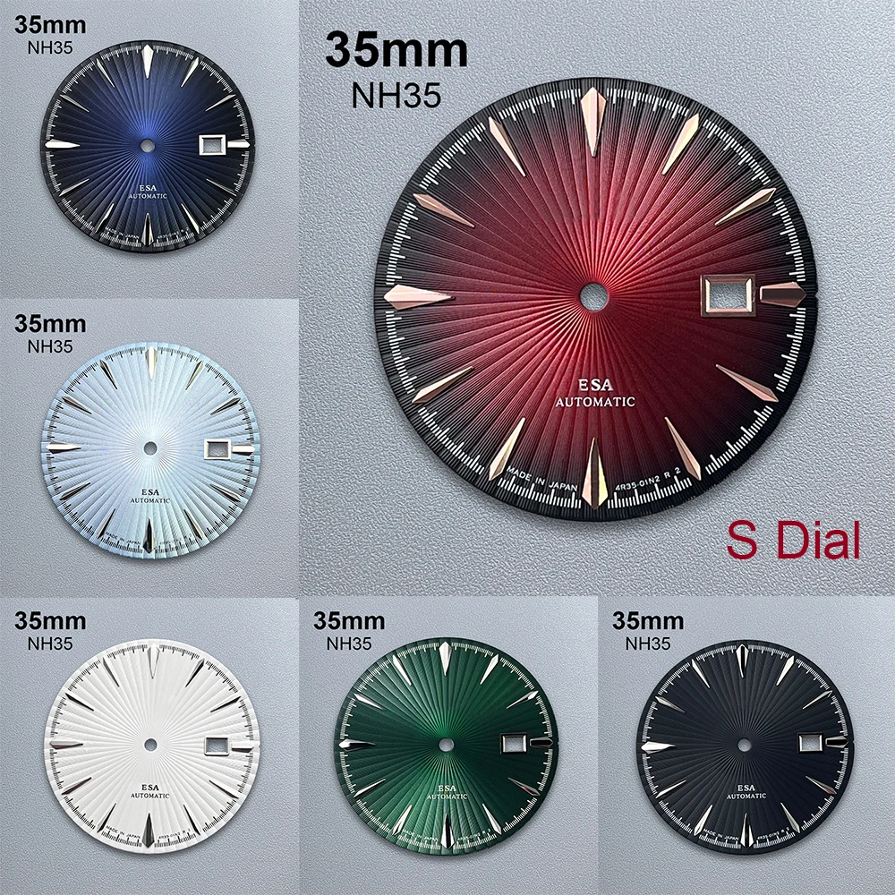 

35mm S Logo Cocktail Dial Suitable for NH35 Automatic Movement Vertical Grain Dial High-Quality Watch Modification Accessories