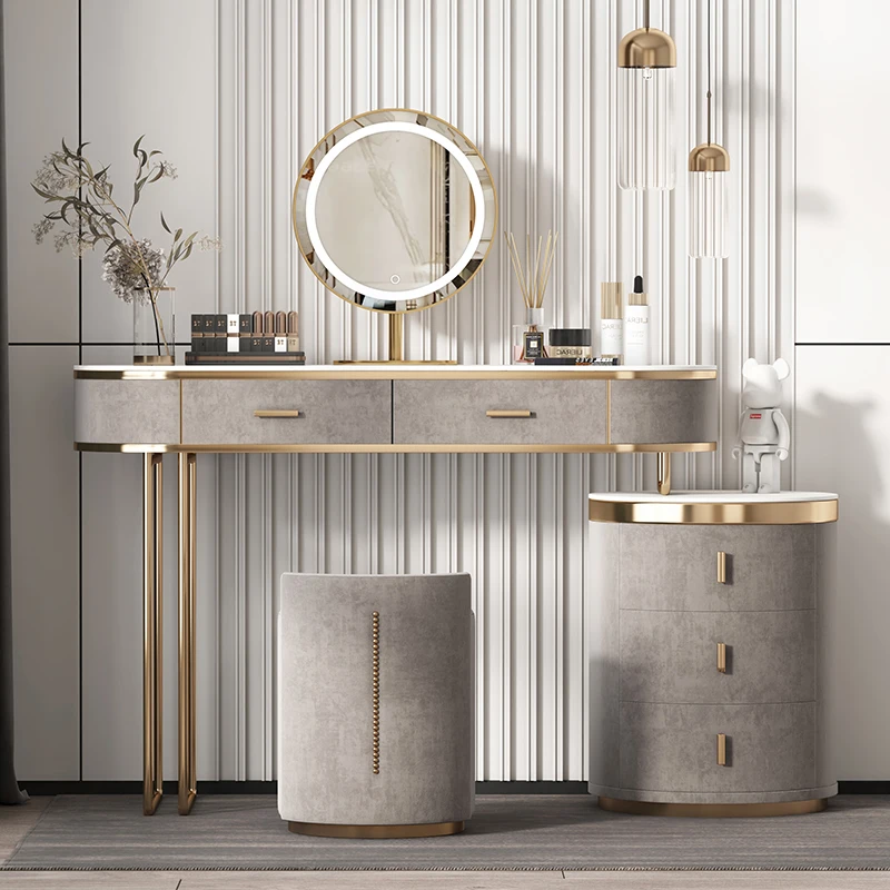 

Luxury Dressing Table Girl Garden Vanity Table Bedroom Mirror Bathroom Jewelry Organizer Mesa De Maquillaje Trendy Furniture