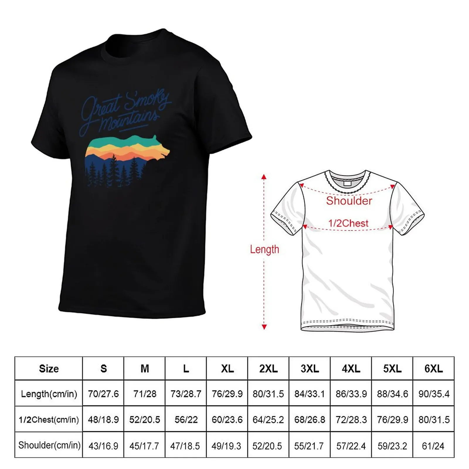 Great Smoky Mountains - Fireflies (Vintage minimal) T-Shirt Durable Work Wear T-Shirt