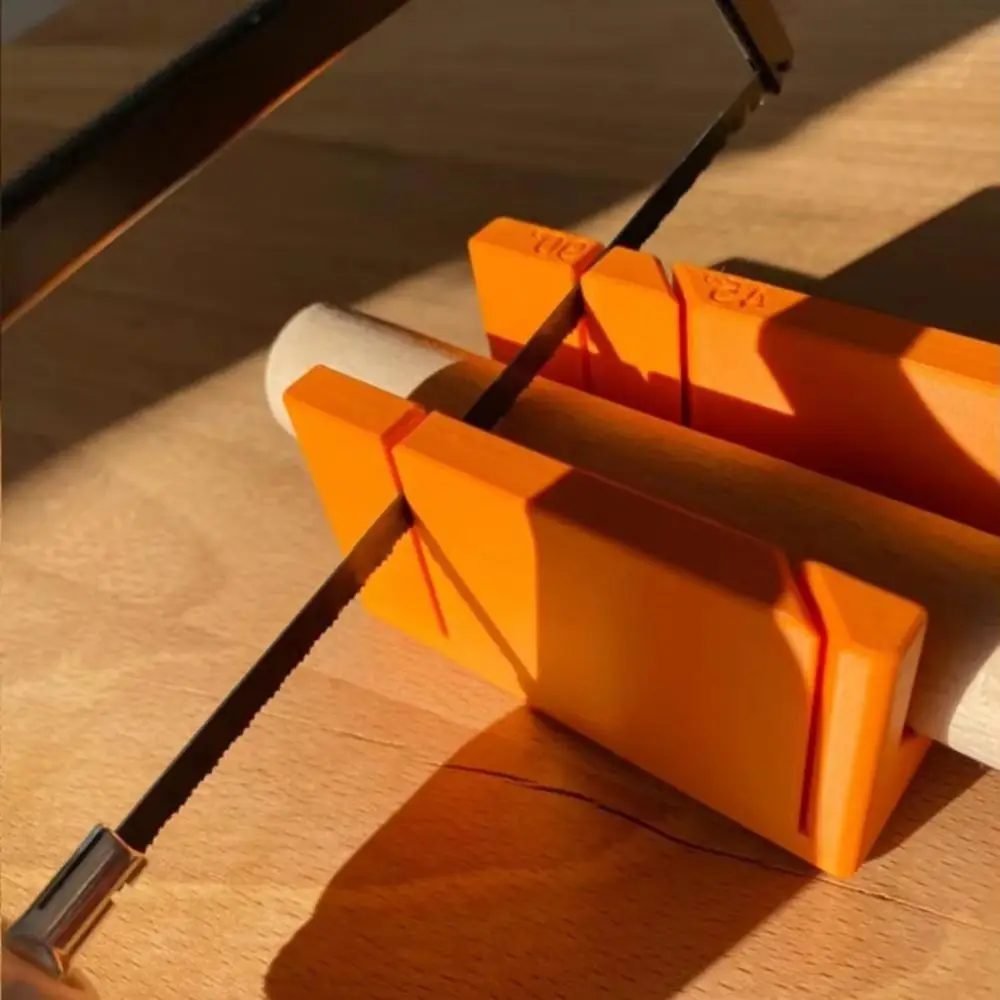 90 graden verstekzaaggeleiders 45 graden kunststof 3D-printen houtbewerkingsgereedschap oranje hand 3D-geprinte verstekdoos gereedschap timmerman