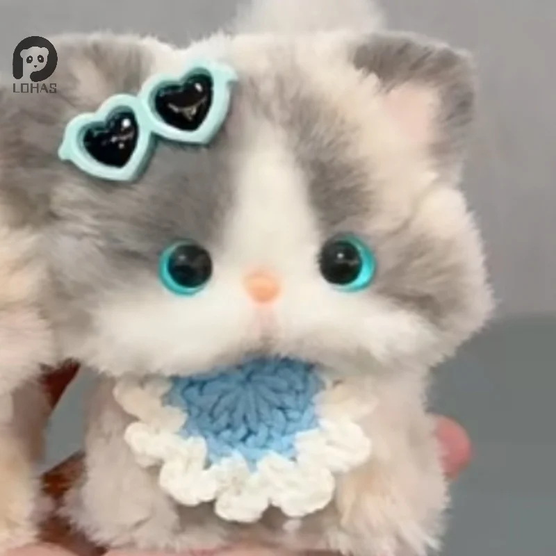 Creative Handmade Twisty Stick Little Cat Doll Pendant Toy Plush Gifts DIY Material Package Keychain For Handicraft Enthusiasts