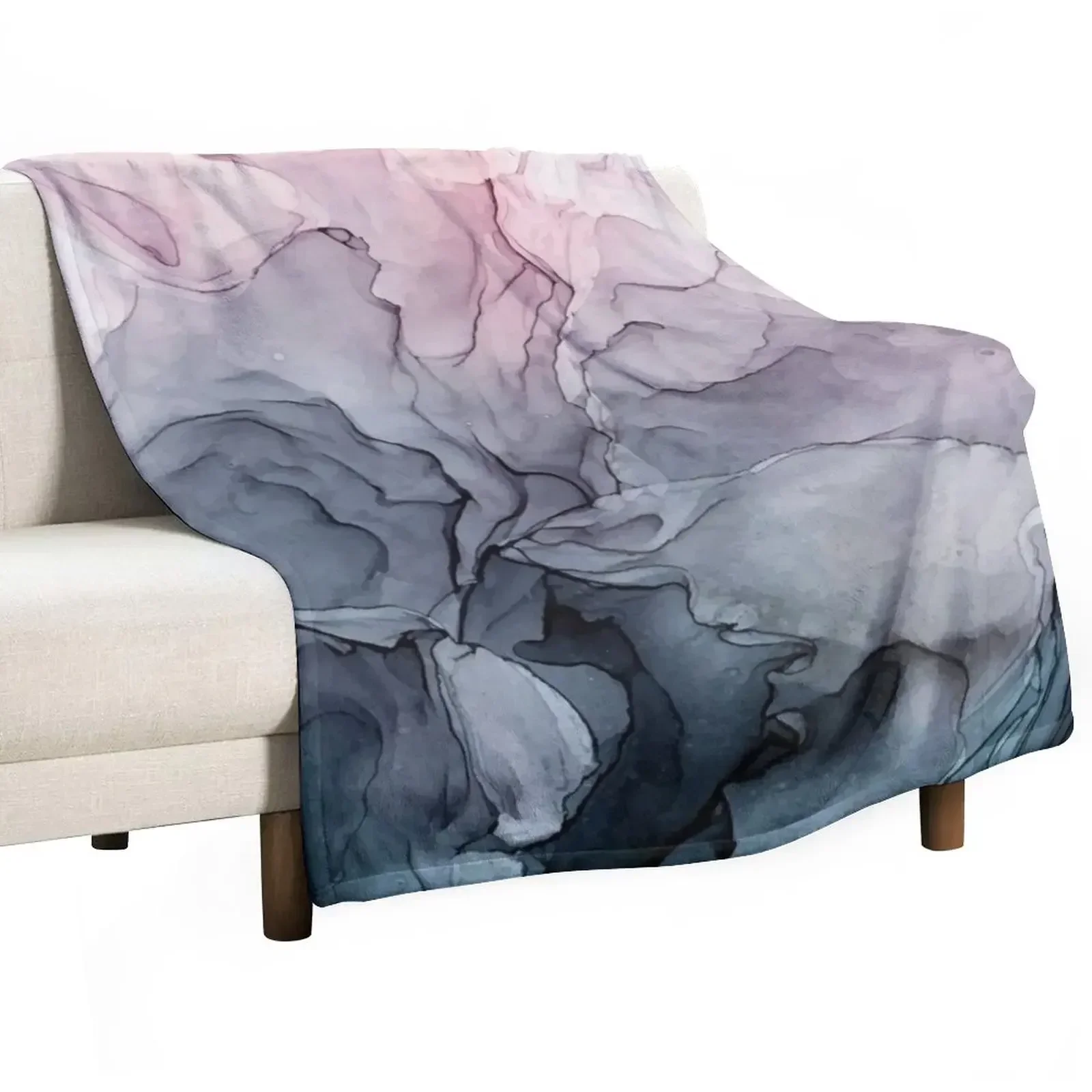 blush and payne's grey Throw Blanket Comforter Shaggy Warm Weighted decorative Soft Plaid Blankets