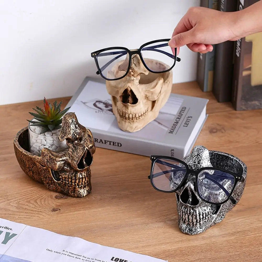 Soporte creativo para gafas de calavera, soporte de exhibición Universal antideslizante para gafas, llavero, almacenamiento arte