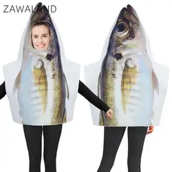 Zawaland Decapterus Maruadsi Costume Halloween Party Suits Women Funny Fish Disguise Adult Purim Carnival Party Clothes 85x67cm