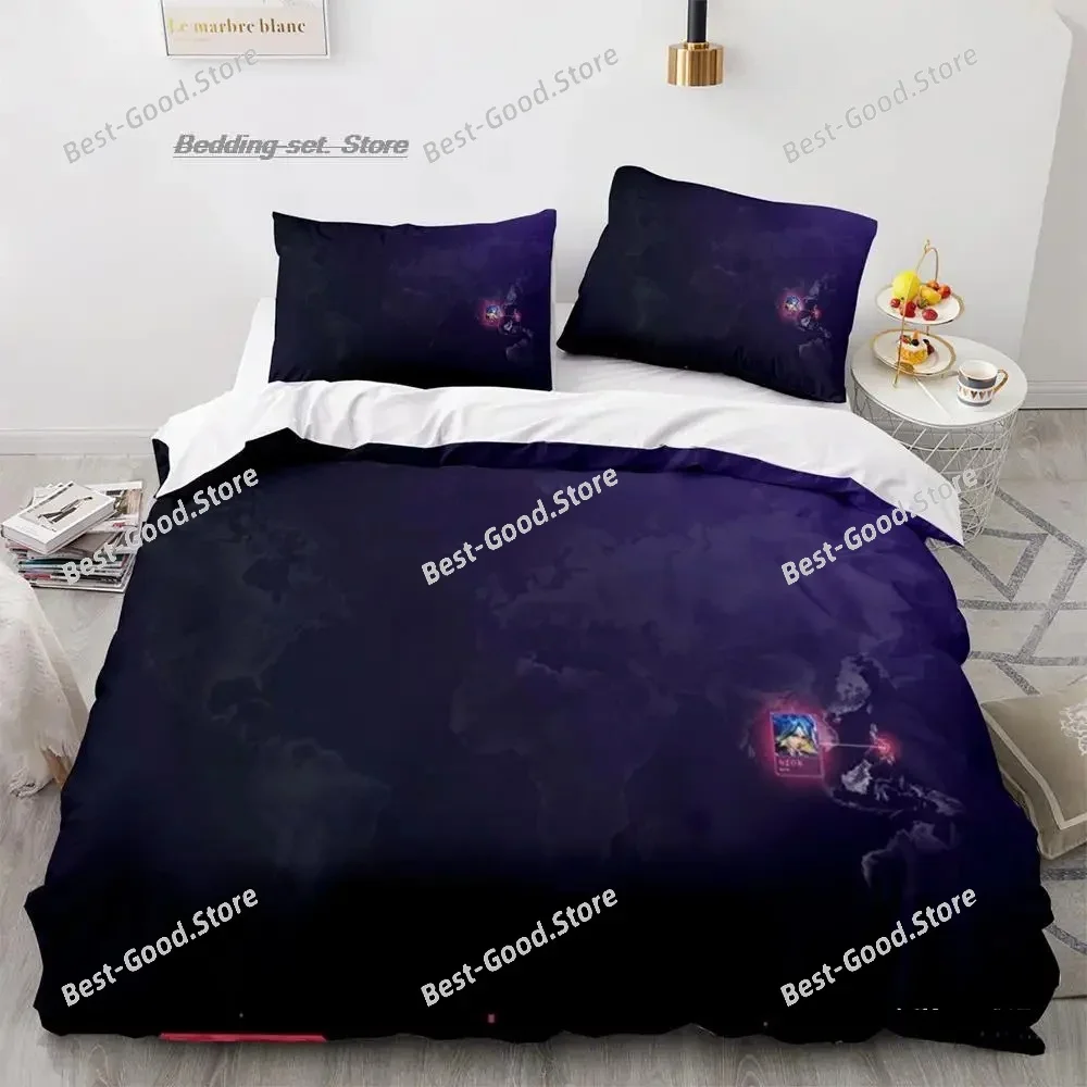 Gaming Valorant Bedding Set Single Twin Full Queen King Size Bed Set Aldult Kid Bedroom Duvetcover Sets 3D Print Anime 037