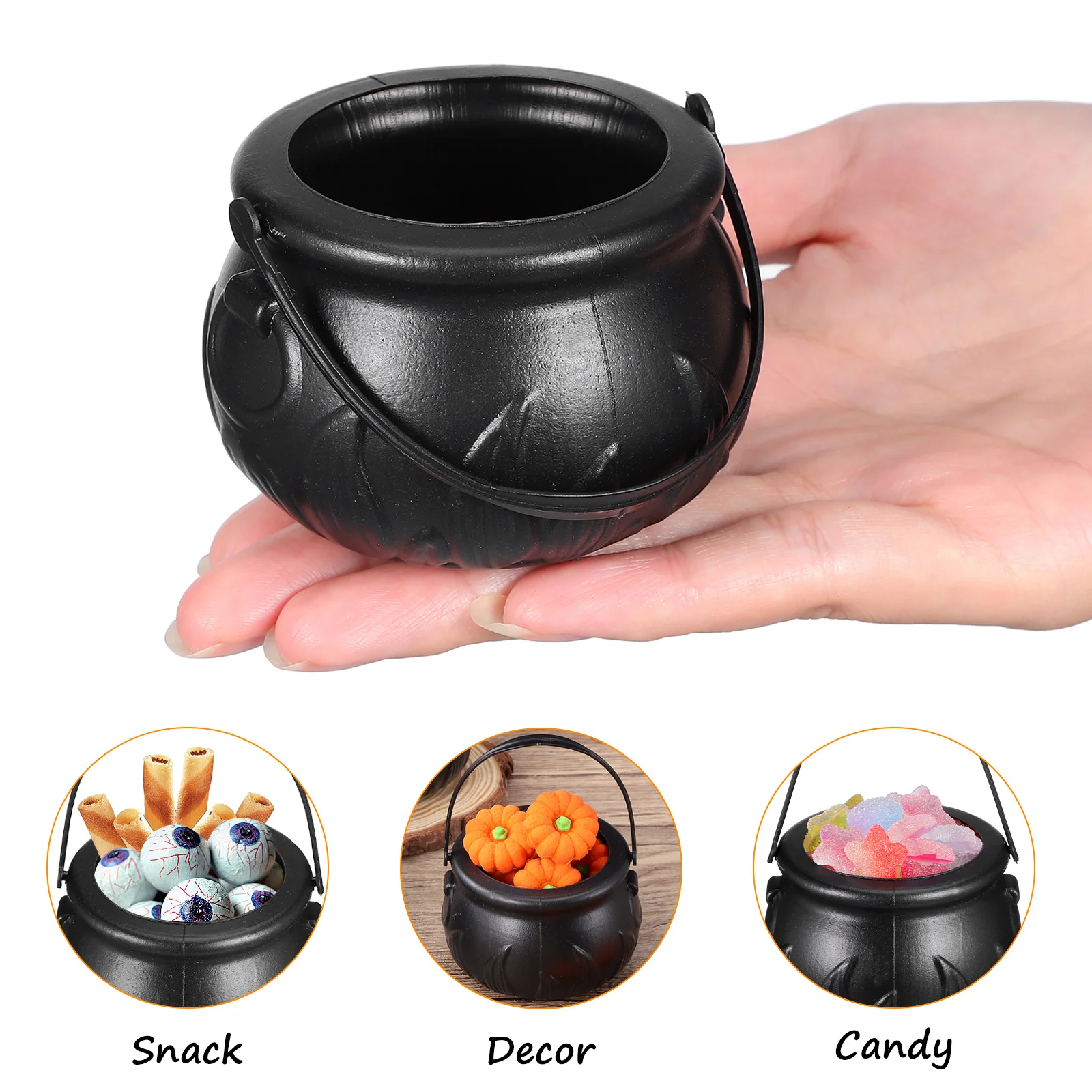 Halloween Candy Kettle Mini Ornaments Pumpkin Sweet Holder Prop Decorate Decorations Witch Container Baby