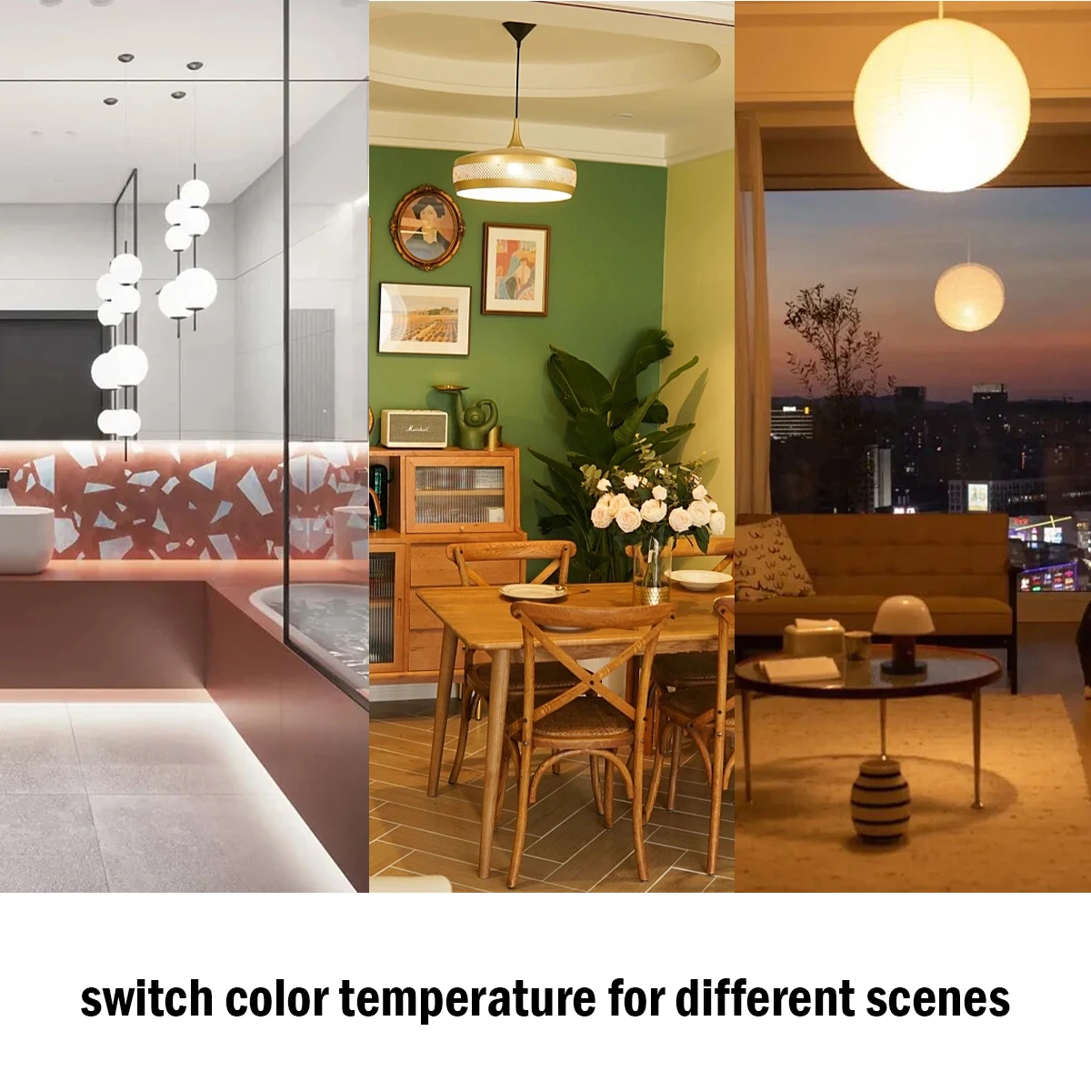 5PCS LED Color-adjusted Bulb E27 B22 AC120V/AC220V 8W-24W CCT,Memory Function,Color Temp Reset Light for Home, office Lighting