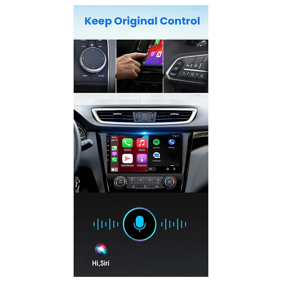 Wireless CarPlay Android Auto Adapter 5Ghz WiFi Type-C/USB Plug and Play 2in1 Dongle for