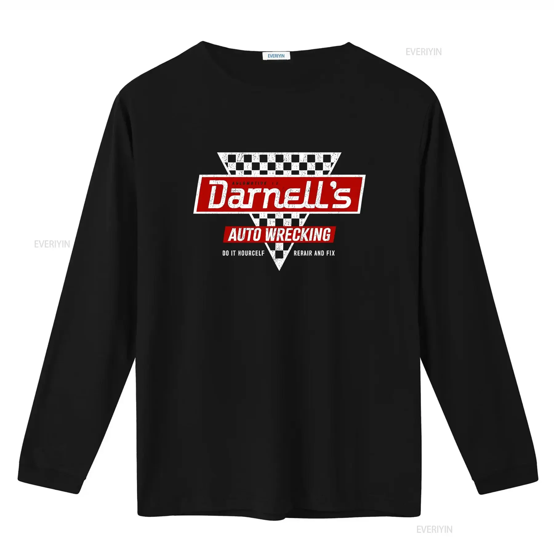 Darnell's Auto Wrecking Men's Black T Shirt Design Automotive DIY Repair Size S 5XL vintage Washed Casual Breathable