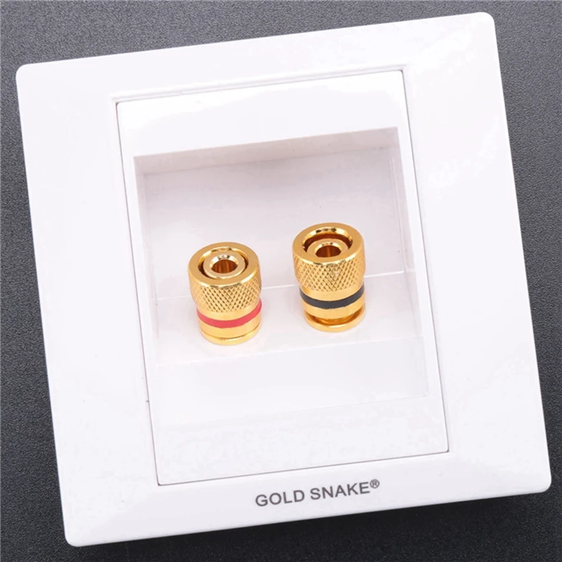 5X Wall Socket Connection Port With 2 Jack Speaker White