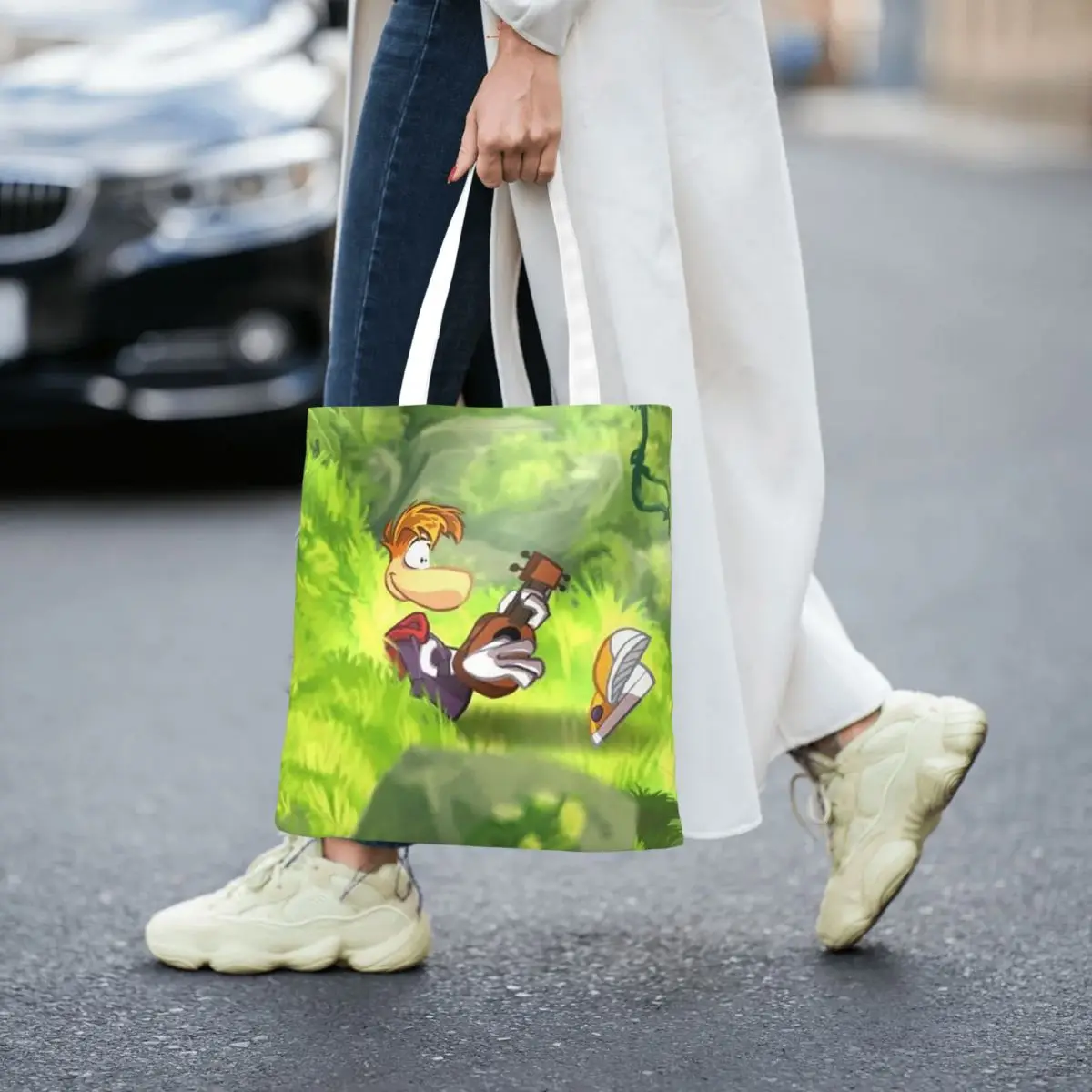 Cartoon Games Rayman Legends  Shopping Bags Ladies Canvas The Tote Bag Folding Women Shoulder Tote Travel Handbag