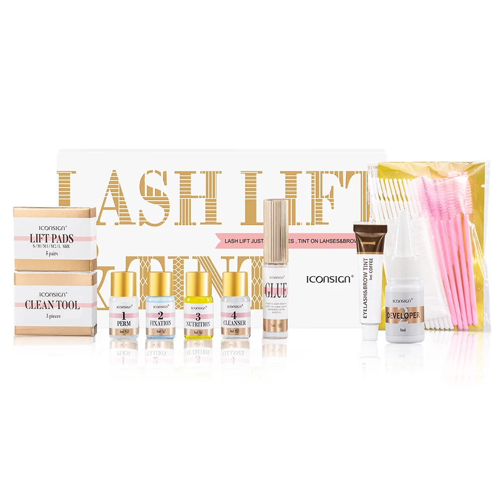 ICONSIGN-Lash Lift and Tint Kit, elevação profissional dos cílios, laminação da testa, maquiagem dos olhos