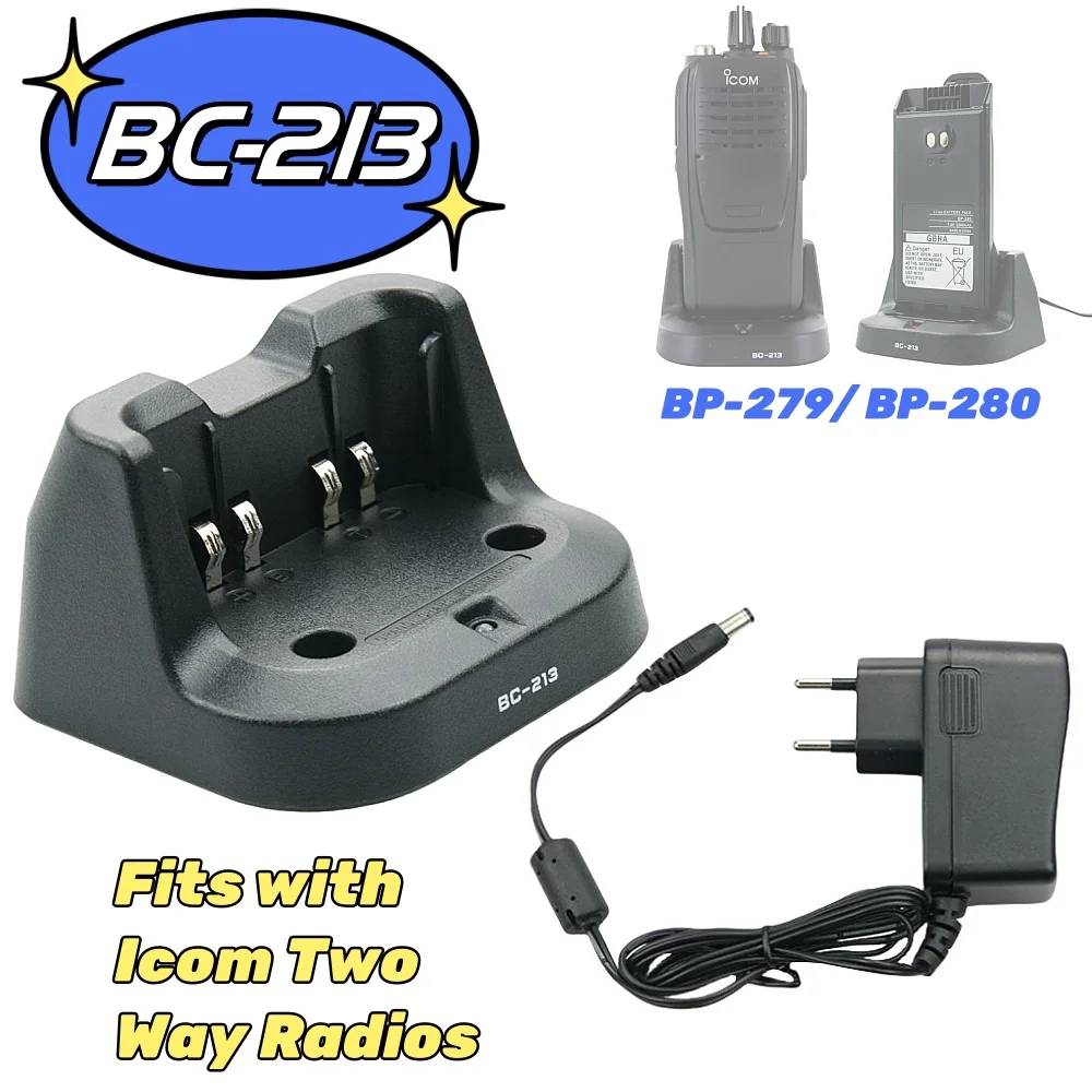 NEW BC-213 BC213 Fast Rapid Battery Charger for ICOM IC-V88 IC-U88 IC-F29SR IC-F1000 IC-F2000 F2000T IC-A16 Radio BP279 BP280