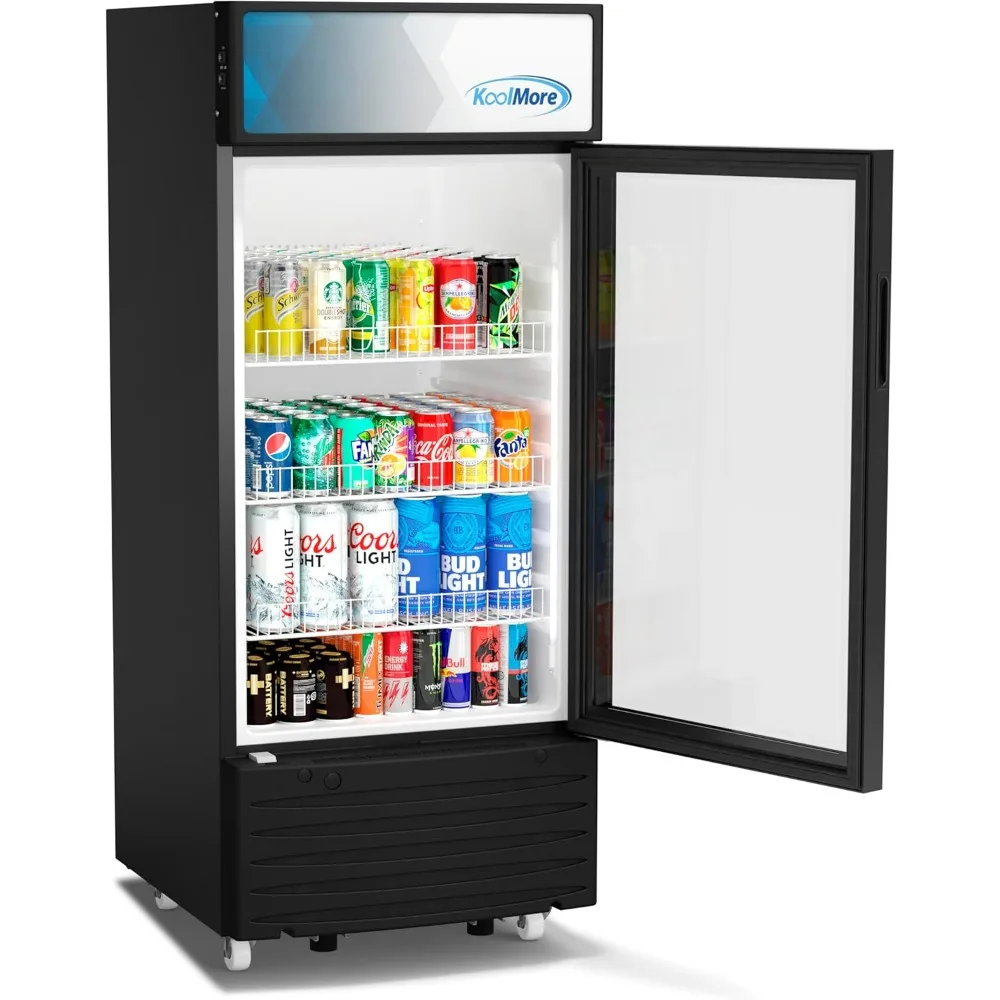 KM-MDR-1D-6C 6 Cu. Ft. Commercial One Glass Door Display Upright Beverage Refrigerator Cooler Merchandiser