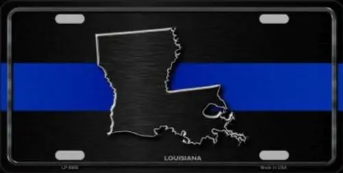 Louisiana Thin Blue Line License Plate Metal Tin Sign Picture Plaque Art Wall