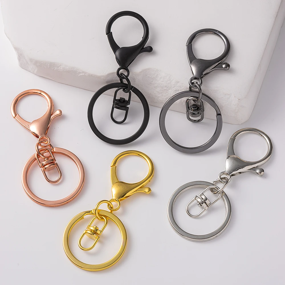 

5Pcs Lobster Clasps Swivel Hooks Clasp Trigger Clips with Flat Split Keychain Ring and 8 Shap Swivel Hook for DIY Craft Making