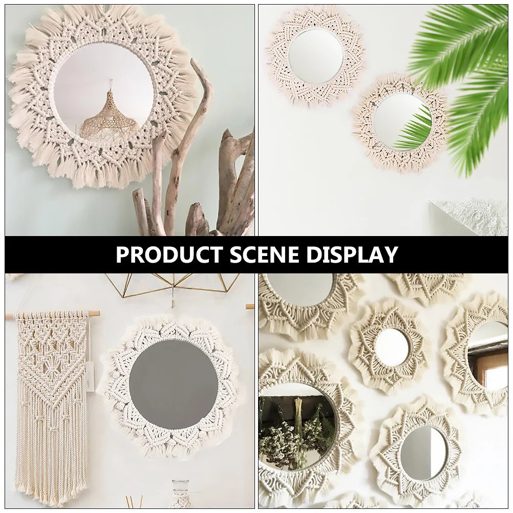 

Decorative Tapestry Mirror Wall Hanging Functional Art Piece for Indoor Spaces Creative Design Brings Good Mood Simple Style