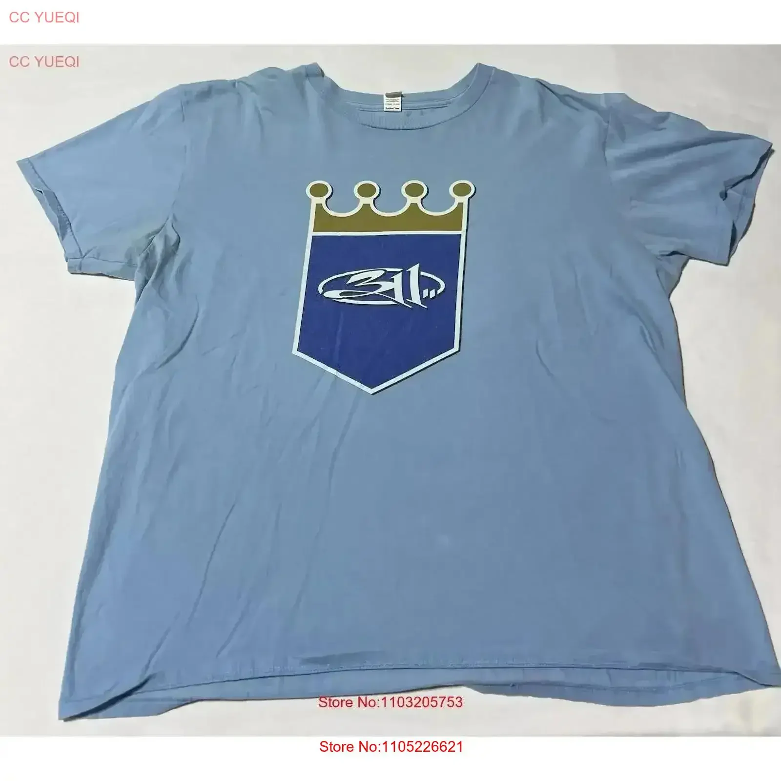 311 Band Powder Blue KC Royals Logo Concert T Shirt Size XL 2014 July 3 Show vintage Washed Slightly Versatile designer clothes