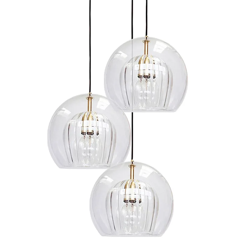 Imagem -02 - Modern Led Pendant Light Abajur de Bola de Vidro Dourado Luzes Suspensas para Sala de Jantar Iluminação de Decoração do Quarto