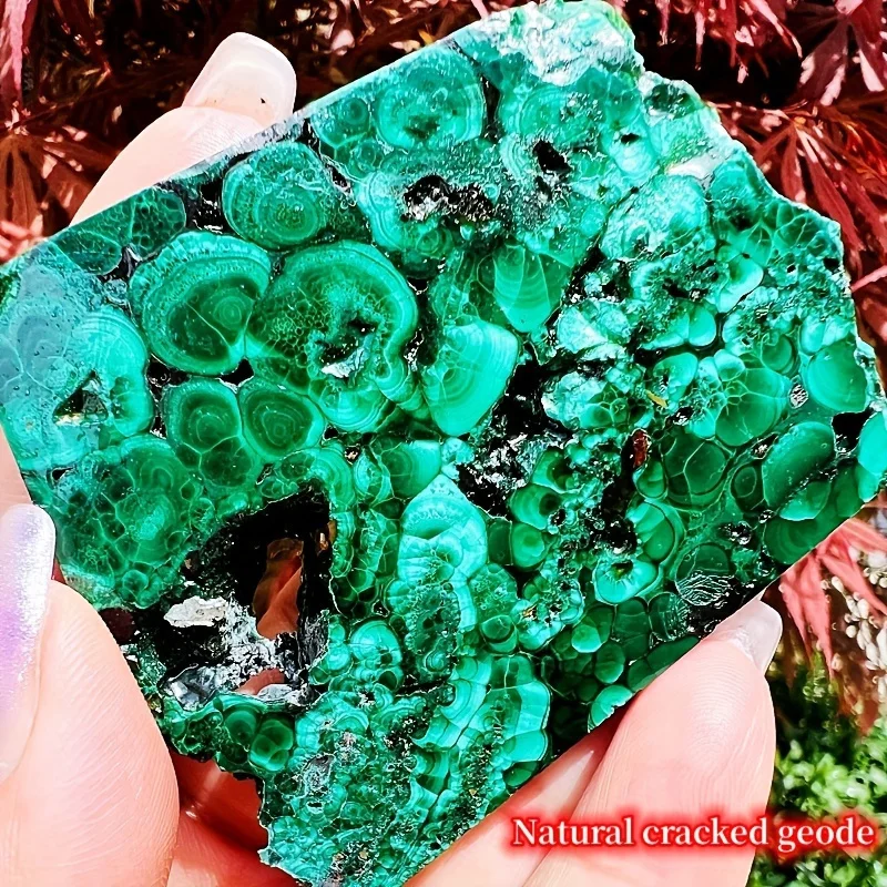 

1PC Authentic Unprocessed Malachite Stone, Handcrafted Carving Piece, Solid Unscented Desk Decor, Upscale Jewelry Accessory