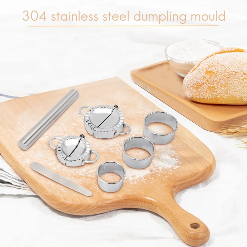 SEWS-Dumplings Maker,7 Pack Stainless Steel Easy Pie Ravioli Empanadas Press Mold,Pierogi Cutter Wrappers Pastry Making Tools