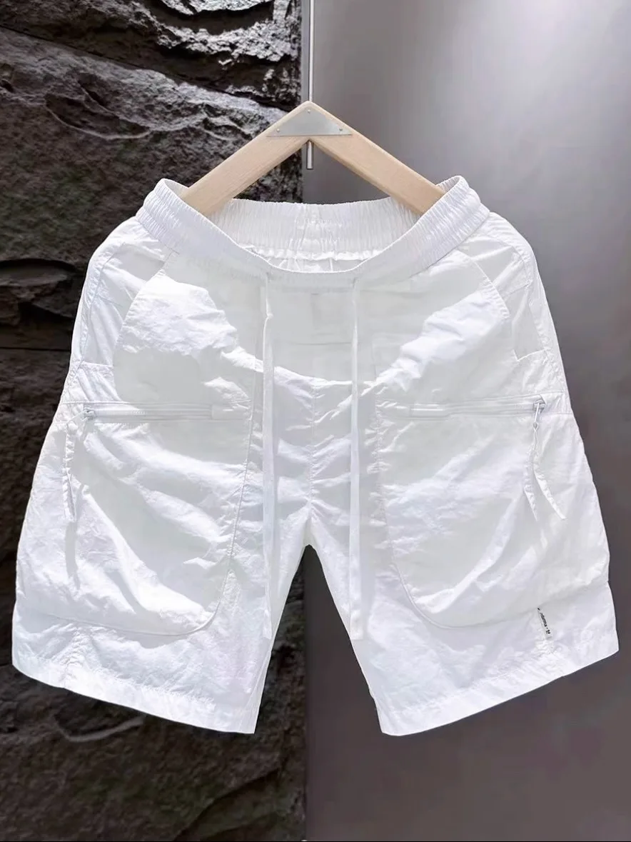 

Men's Faionable Casual Workwear ort Pants Breathable Pure Color Simple Sle Five-Quarter Loose Fit Summer Trend