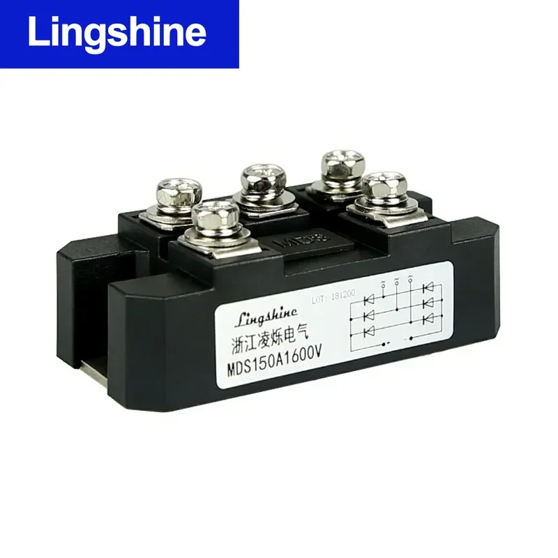 Three Phase Rectifier Bridge MDS150A Bridge Rectifier Module Installation Radiator W-95 125mm x 90mm x 50mm Installed