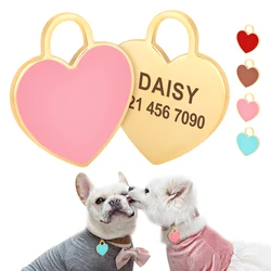 Tag ID cane personalizzato gratuito personalizzato cucciolo gatto targhetta ciondolo Anti-perso Tag cuore per collare Gril Boy Dogs accessori per animali domestici