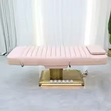 سرير تدليك تجميلي كهربائي 3 محركات قابل للتعديل، طاولة رموش الوجه لصالون التجميل والمنتجعات الصحية والعلاج العافية