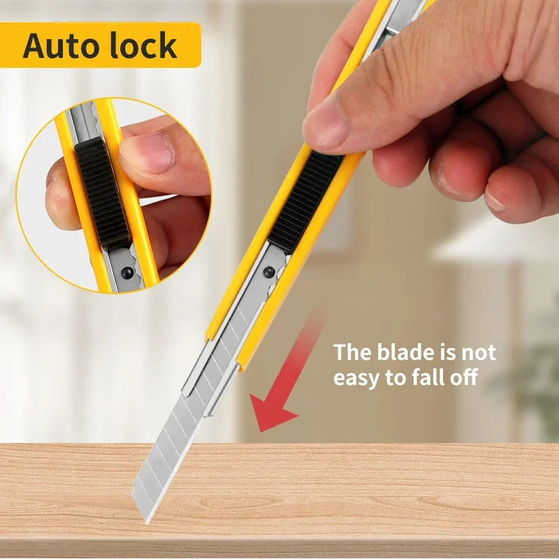 4/12/24 Pcs 9MM Wide Multifunctional Art Knife Set Portable Telescopic Small Durable Bucket Blade Utility Knives for Unboxing