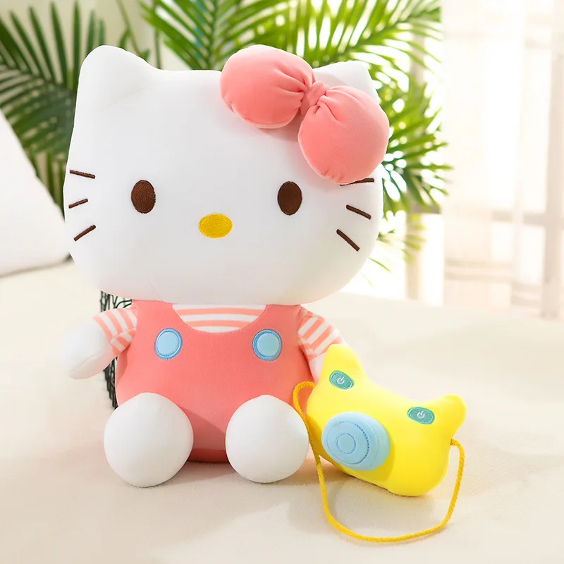 Muñeco de peluche de Hello Kitty para niños, muñeco de gato KT con cámara, almohada de Animal de peluche, regalo para niñas, 35cm