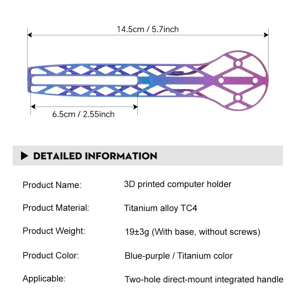TOSEEK Titanium Alloy 3D Printed Bike Computer Mount Computer Holder Bicycle Stopwatch Bracket For Wahoo Garmin Mount