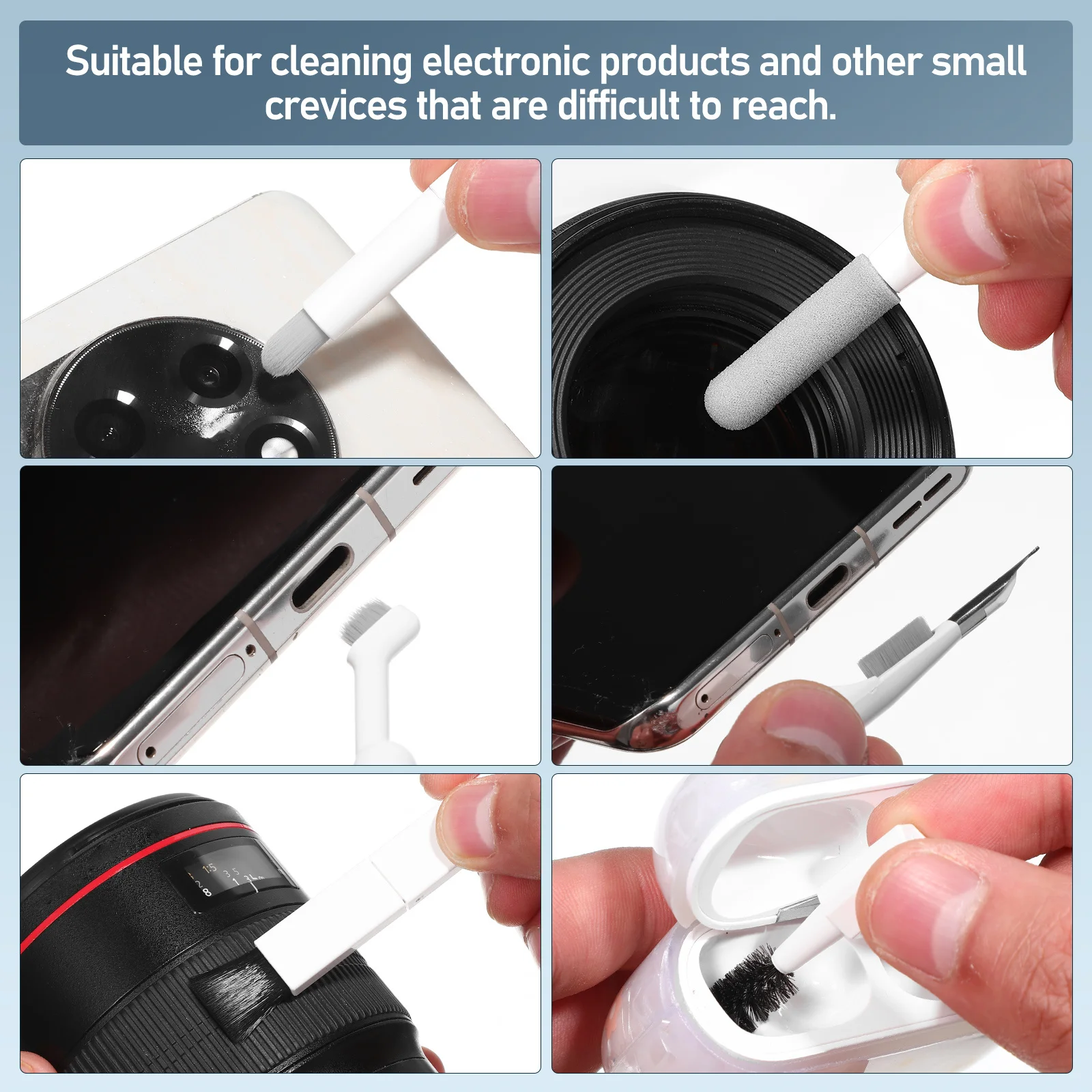 

1Set Electronic Cleaning Kit Multi-Functional Phone Keyboard Camera Cleaner Tool Safe Reliable Dust Removal for Laptops Tablets