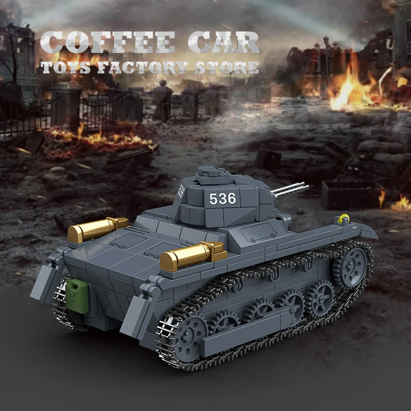 WWII Military Tank MOC Bricks Model Classic Light Armored Vehicle Building Blocks Army Soldier Toys Boy Children Christmas Gifts