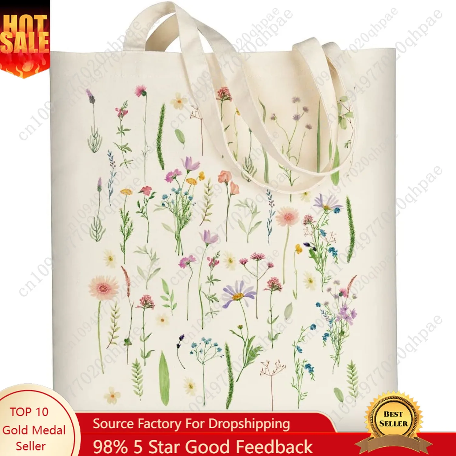 

AUSVKAI Canvas Tote Bag Aesthetic for Women, Cute Reusable Cloth Cotton Bags for Shopping Beach Grocery