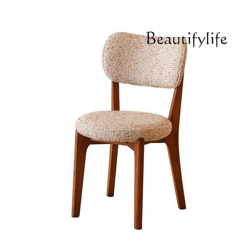Home Design Retro Backrest Dressing Chair стул складной дерево  Medieval Cream Wind Solid Wood Dining Chair