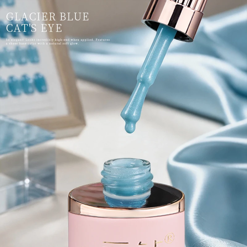 10 Colors Glacier Blue Cat Eye Gel Nail Polish Magnetic Shimmer UV LED Soak Off Manicure Nail Art view 2