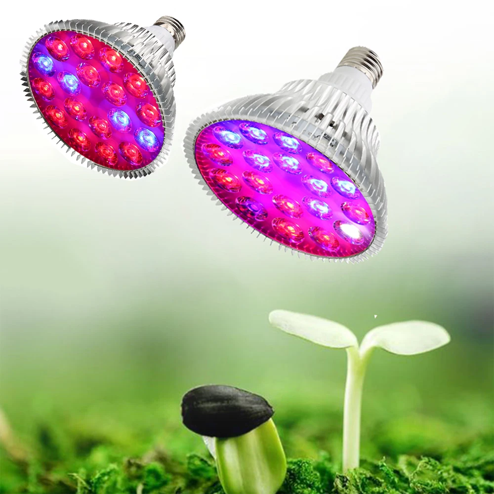 LVJING E27 54W oświetlenie Led do uprawy pełne spektrum warzyw kwiatowych zielone rośliny lampa Growbox