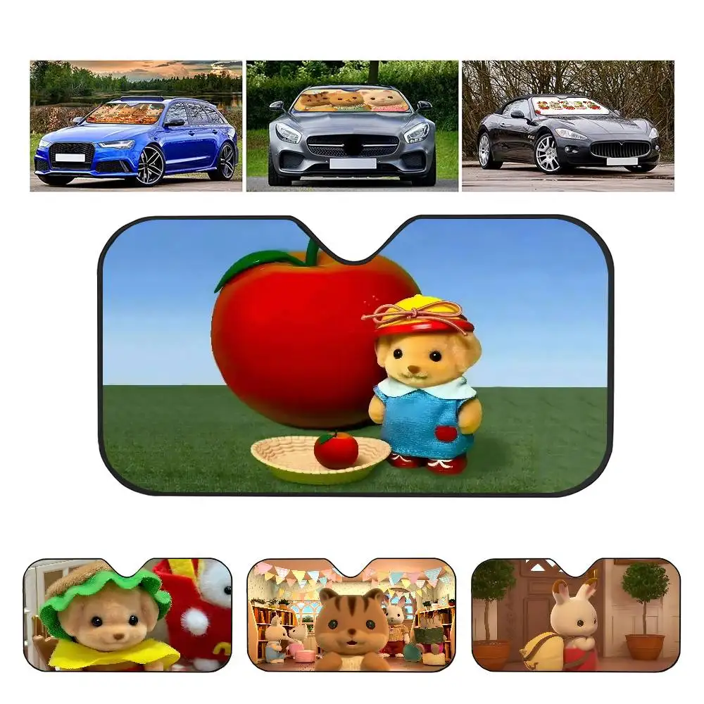 S-Sylvanian Families ظلة الزجاج الأمامي أضعاف متابعة الزجاج الأمامي للسيارة 70x130 سنتيمتر نافذة السيارة غطاء الزجاج الأمامي عاكس الحرارة #2