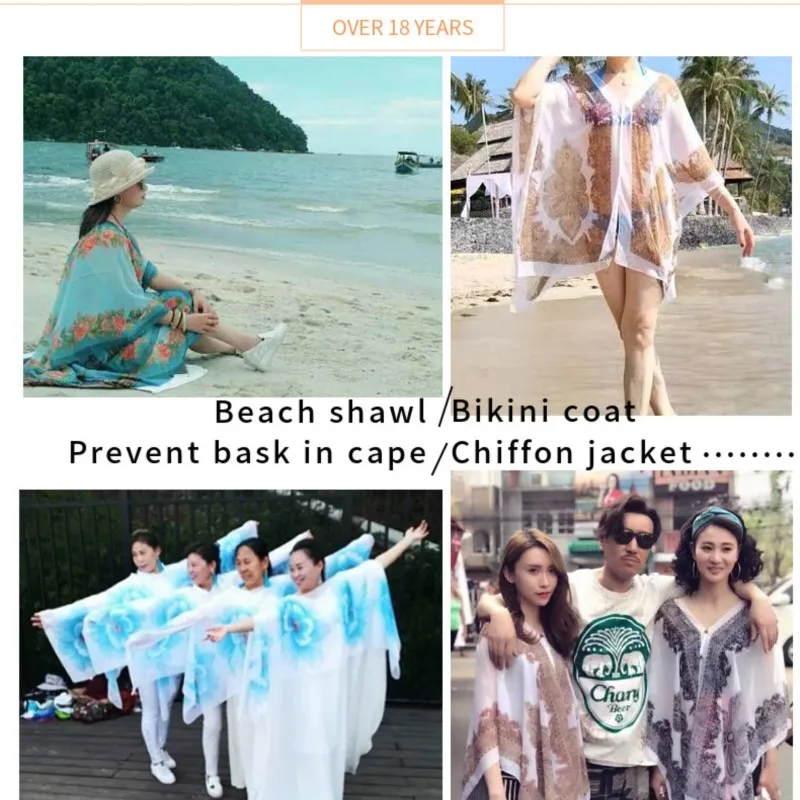 Fashion Women Scarf Shawl Poncho boho chic Sunscreen Scarf Sun Protection Shawl Beach Shawl Bikini Cover Soft Comfortable