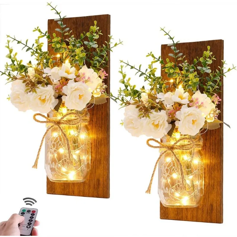 hanging-design-with-remote-control-led-fairy-lights-and-white-peonychristmas-decor-home-decor-living-room-lights-set-of-two